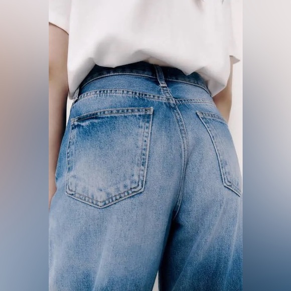 Zara TRF jeans Wide-leg split high waisted azul - Picture 3 of 15